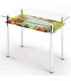 Glass dining table D-04-2 with tempered glass and chrome legs order